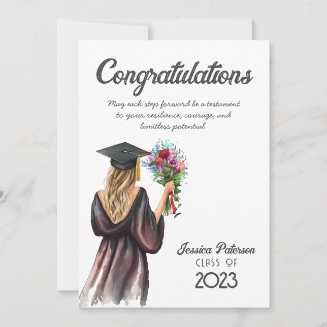 Acuarela Floral Rubia Chica felicitaciones