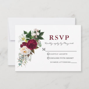 Acuarela Floral Verde Burgundy RSVP