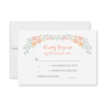 acuarela floral wreath bodas tarjetas RSVP
