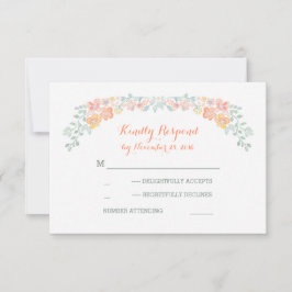 acuarela floral wreath bodas tarjetas RSVP