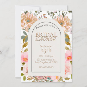 Acuarela Flores Jardín Bridal Ducha Invitación
