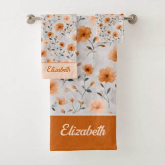 Acuarela Flores otoñales Nombre personalizado Mini