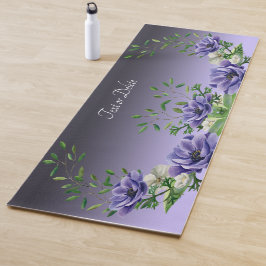 Acuarela Flores Púrpura Yoga Mat