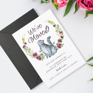 Acuarela Gato Kitty que hemos movido la Invitación