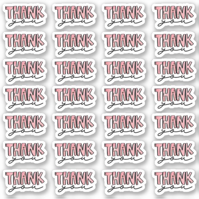 Acuarela Gracias Pegatinas (Anverso)