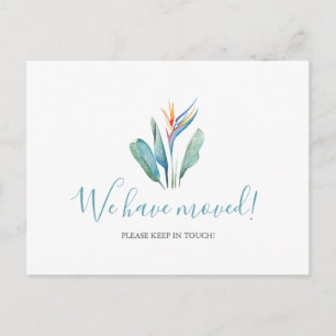 Acuarela Hemos movido la postal tropical de flores