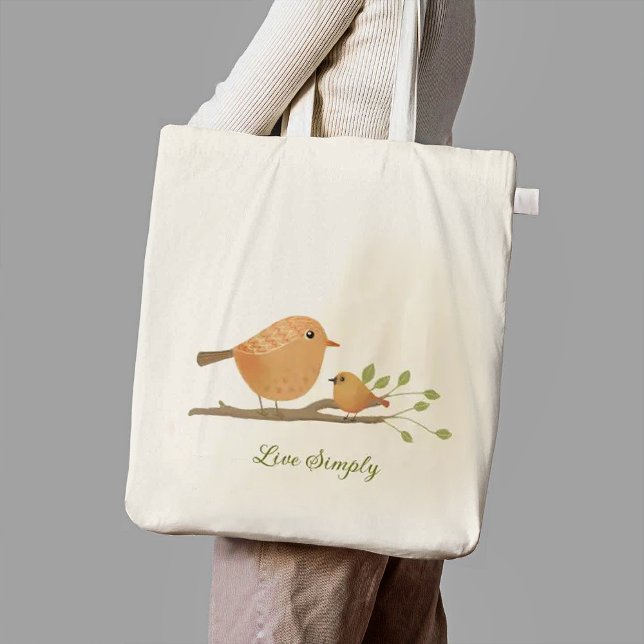 Acuarela hermosa pájaros tota Bolsa (Watercolor beautiful birds tote Bag
)