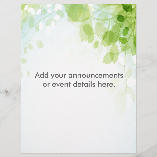 Acuarela Hojas de Primavera Personalizadas (Frente)