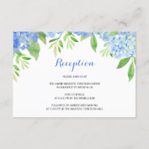 Acuarela Hydrangea Blue Floral Wedding Recepcion