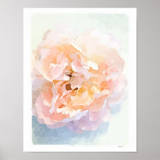acuarela Impresión de arte poster Rosa Peony