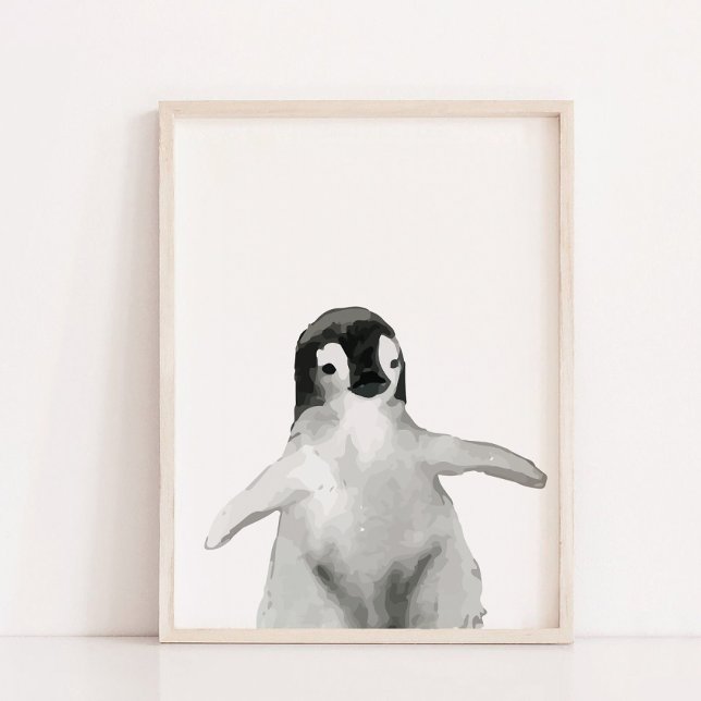 Acuarela Invernal Pingüino Chicas Decoración de gu (Watercolor Winter Penguin Boys Girls Nursery Decor)