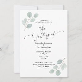 Acuarela Invitación a Eucalipto Botánico