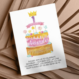 Acuarela Invitación a tomar el cumpleaños 1