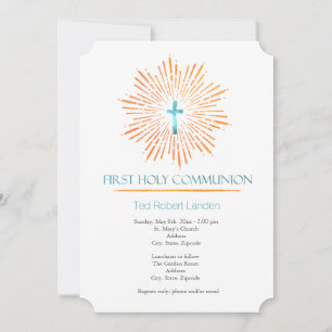 Acuarela   Invitaciones de Boy First Communition