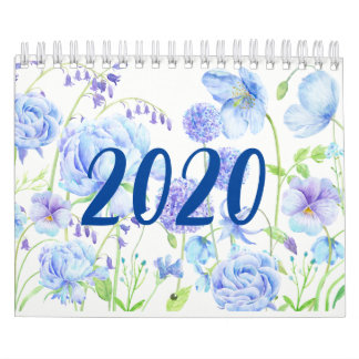 Acuarela Jardines Florales Calendario 2020