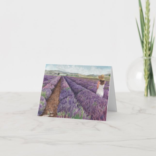 Acuarela Joven Mona Vivo, Granja Utah Lavender (Anverso)