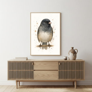 Acuarela Junco - Arte de pájaro de Woodland