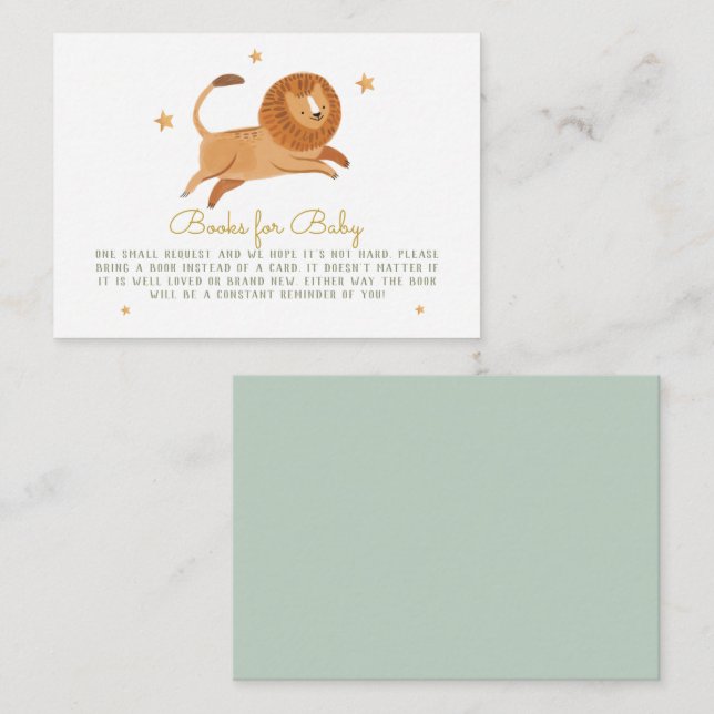 Acuarela lindo libro de leones para la tarjeta de  (Anverso / Reverso)