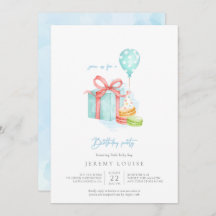 Acuarela Macaroons Invitación a la fiesta de cumpl