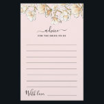 Acuarela Magnolia Consejos para la tarjeta de novi<br><div class="desc">Consejo para que la novia tenga crema acuarela y magnolias doradas en la elección de rosa rubor o roba fondo azul de huevo.</div>