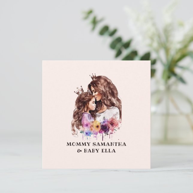 Acuarela Mamá e Hija (3) (Anverso de pie)