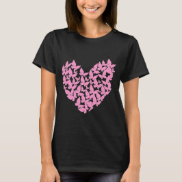 acuarela mariposa corazón rosa camiseta de amor