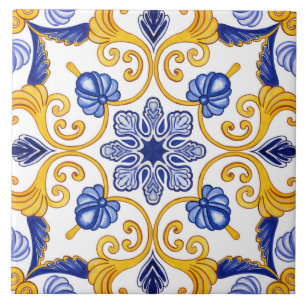 Acuarela mediterránea tradicional de Azulejo