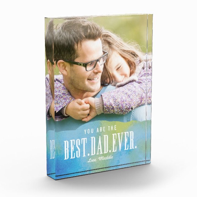 Acuarela Mejor Bloque de Fotografía de Papá Nunca  (Izquierda)