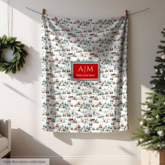 Acuarela moderna alegre manta de regalo de Navidad (Modern watercolor merry Christmas gift blanket)
