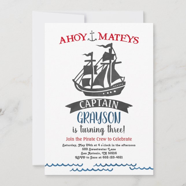 Acuarela moderna de la invitación de la fiesta de (Anverso)