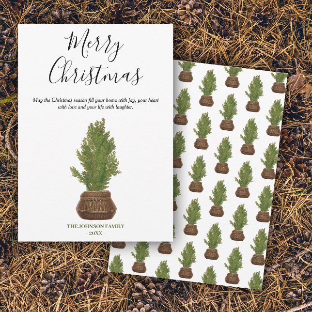 Acuarela moderna Feliz feriado navideño (Modern Watercolor Merry Christmas Tree Holiday)