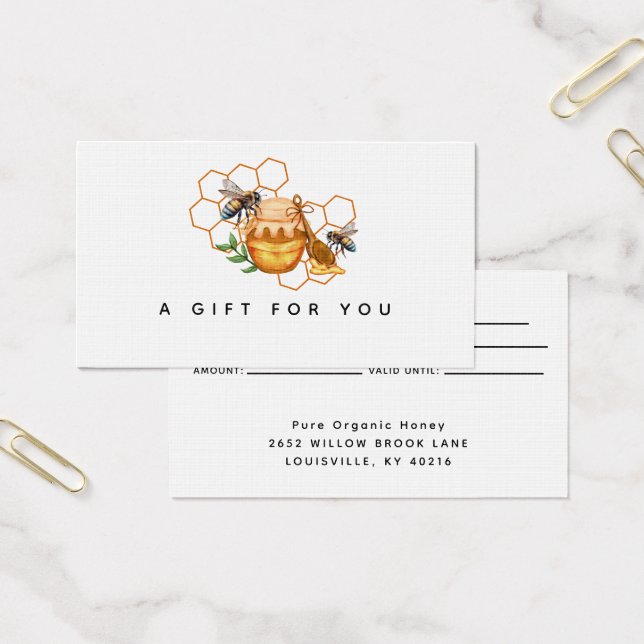 Acuarela moderna Honeycombates con tarjeta de rega (Oficina)