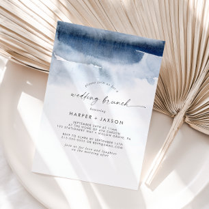 Acuarela moderna Invitación de brunch Boda azul