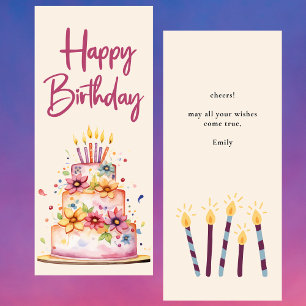 Acuarela moderna Tarjeta de felicitación por cumpl