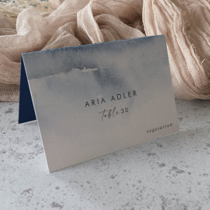 Acuarela moderna   Tarjetas Blue Boda Place