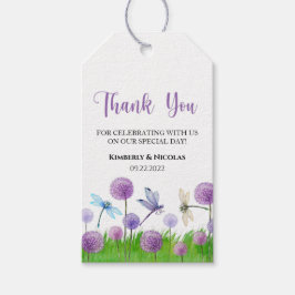 Acuarela Morada Floral Gracias Etiquetas de regalo