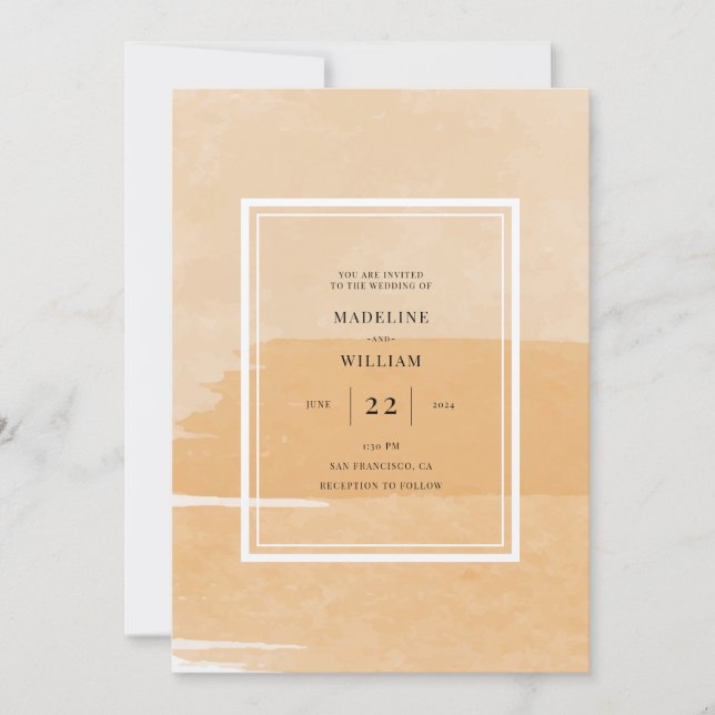 acuarela naranja | Añadir su invitación fotográfic (Anverso)