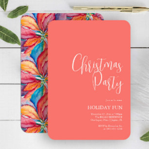 Acuarela Naranja de invitaciones de Navidades únic