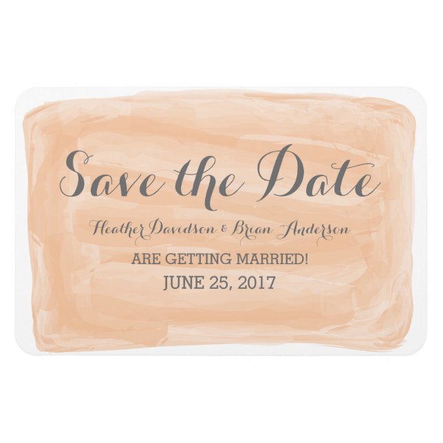 Acuarela naranja Guardar el imán de fecha (Horizontal)