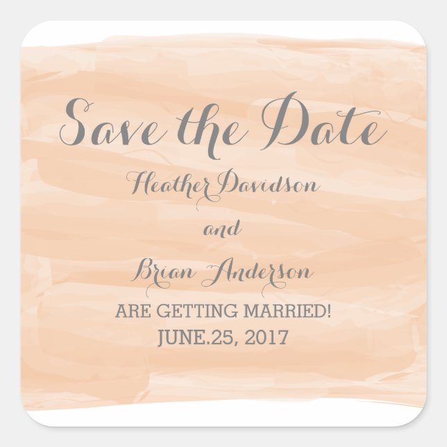 Acuarela naranja Guardar los Pegatinas de fecha (Anverso)