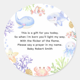 Acuarela náutica - etiqueta de la vela de oración