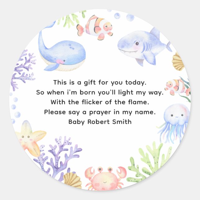 Acuarela náutica - etiqueta de la vela de oración (Anverso)