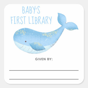 Acuarela náutica - etiqueta de libro para baby sho