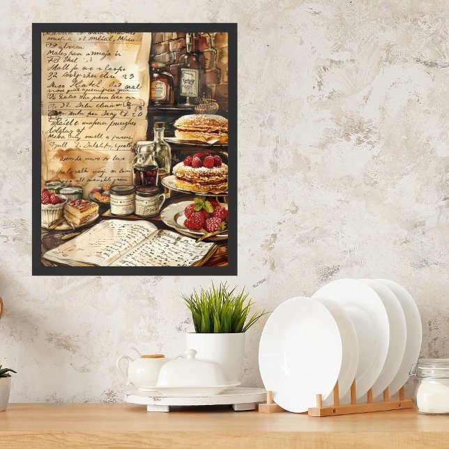 Acuarela Nostálgica Postre Recetas Cocina Arte (Subido por el creador)