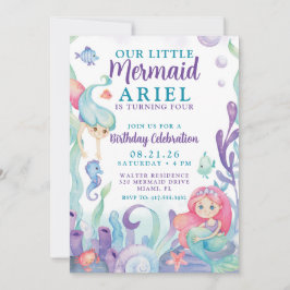 Acuarela Nuestra Pequeña Invitación Al Cumpleaños 