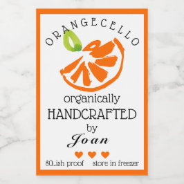 Acuarela Orangecello Para Una Pequeña Etiqueta De 