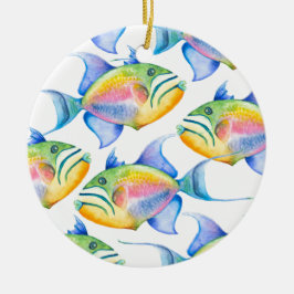 Acuarela Ornamento de Navidad para peces tropicale