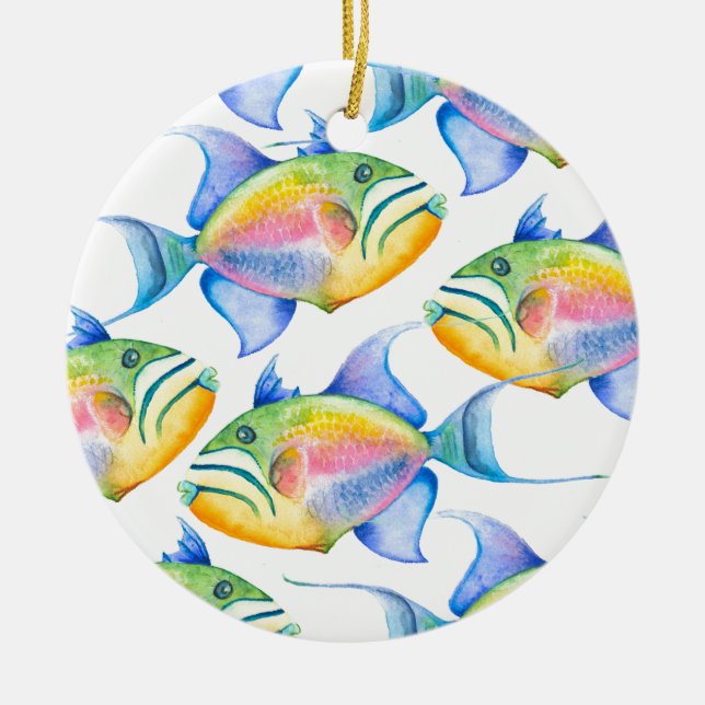 Acuarela Ornamento de Navidad para peces tropicale (Frente)