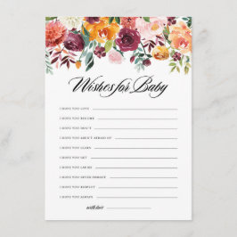 acuarela otoño florece deseo de tarjeta para bebé