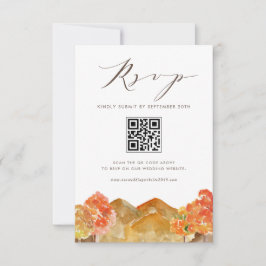 Acuarela Otoño Woodlands Boda QR Código RSVP